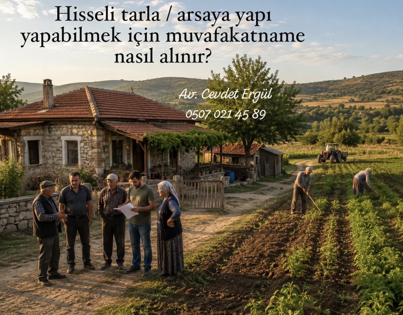 Hisseli Tarlaya/Arsaya Yapı Yapmak İçin Muvafakatname Nasıl Alınır? Muvafakatname Nedir? Muvafakatname Örneği | Av. Cevdet ERGÜL